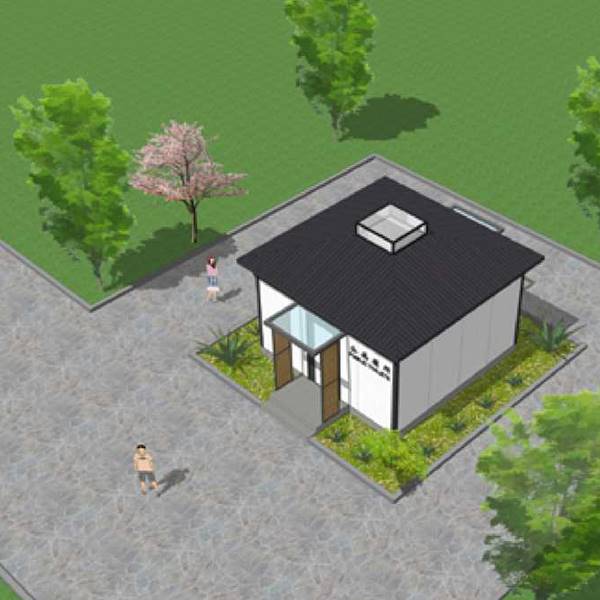 دورة مياه جاهزة عامة ذات سقف مائل، 8CS