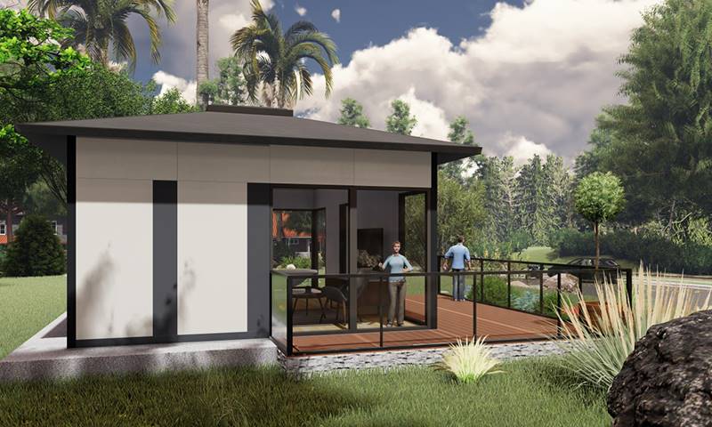 كوخ جاهز ذو تصميم كلاسيكي