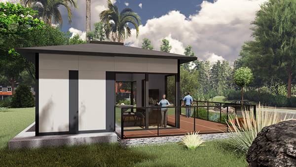 كوخ جاهز ذو تصميم كلاسيكي