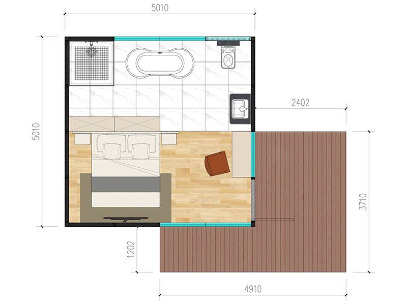 كوخ جاهز ذو تصميم كلاسيكي