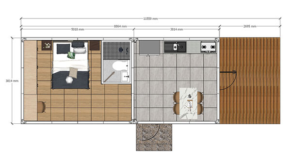 أكواخ جاهزة لقضاء العطلات، موديل 34