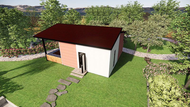 أكواخ جاهزة لقضاء العطلات، موديل 48