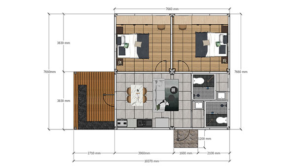 أكواخ جاهزة لقضاء العطلات، موديل 59